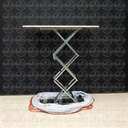 White Marble Photo Booth Props Portable Counter Table Black (Pop-up Style)