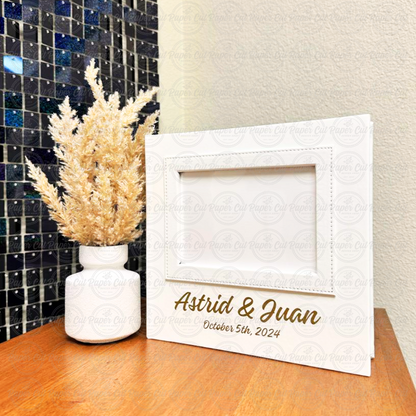 Personalized Album Cover (custom text) - 4x6 White Slip-in Album with keepsake box