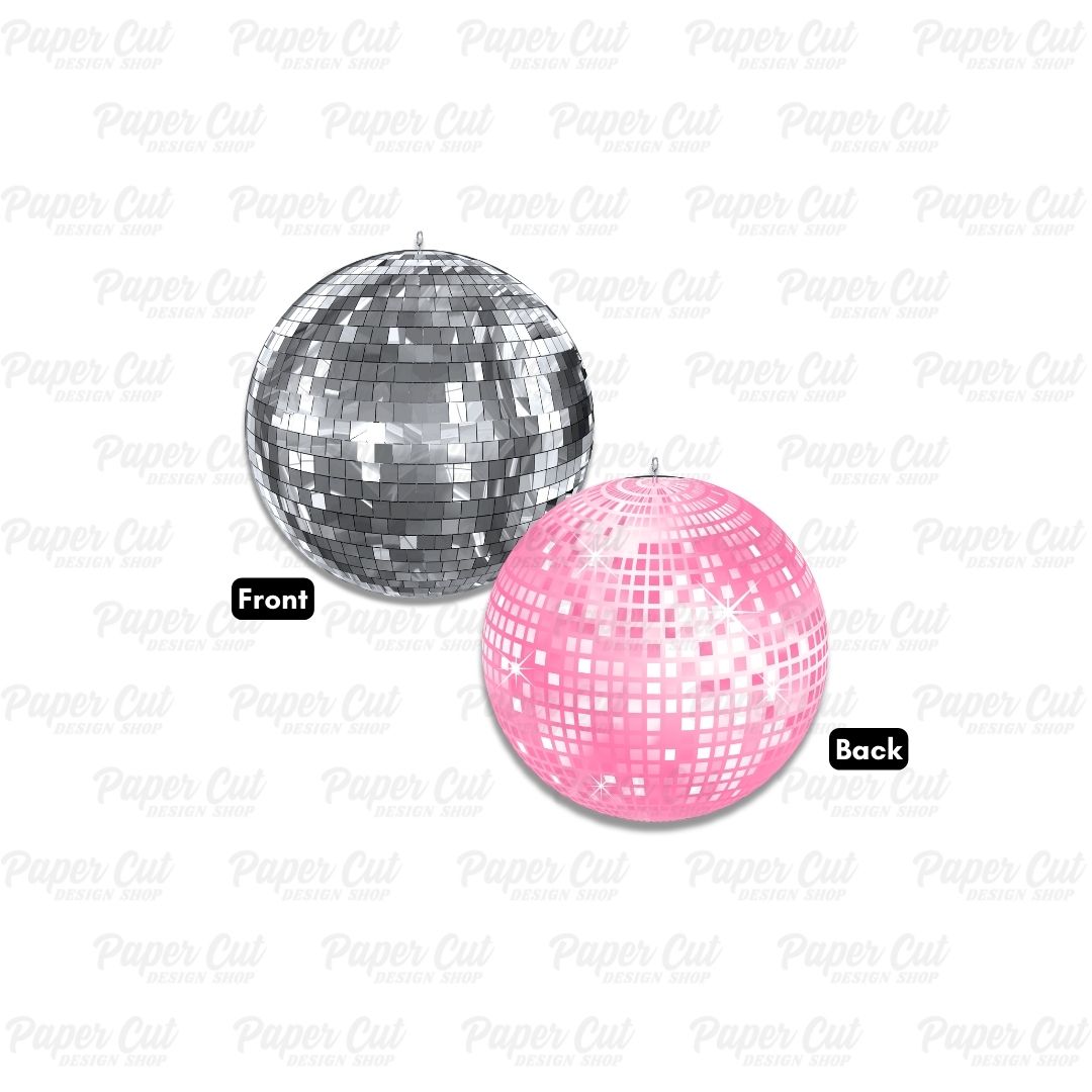Silver & Pink Disco Ball Single Prop