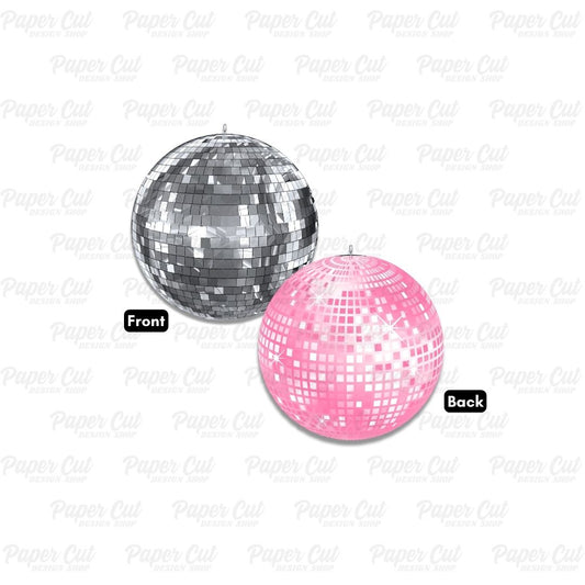 Silver & Pink Disco Ball Single Prop