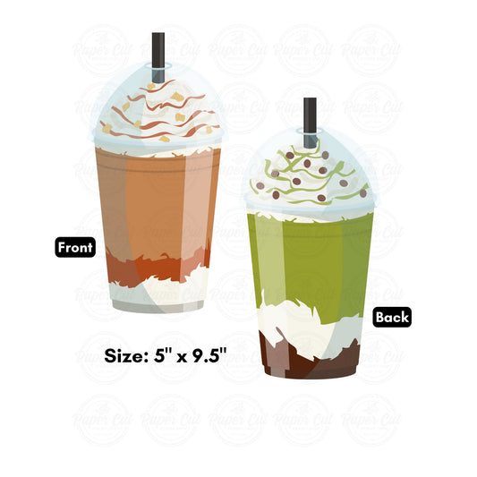 Frappe Iced Drink with Straw Single Prop (double sided)