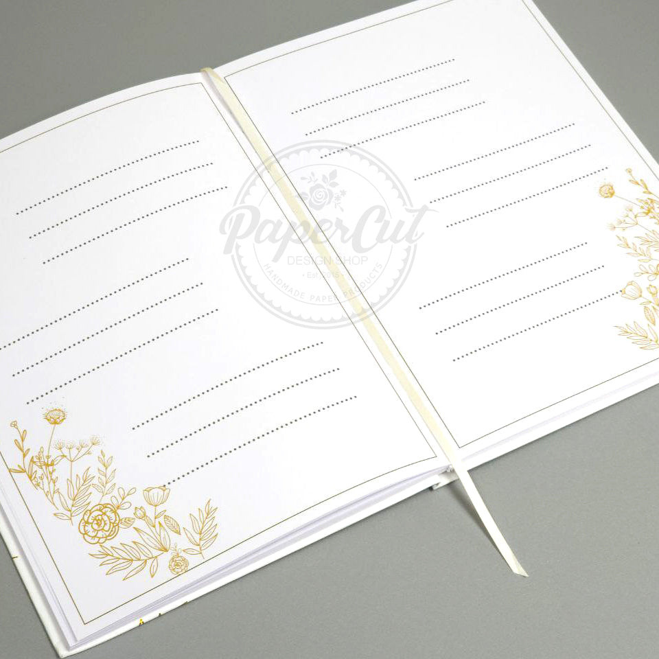 Instax Wedding Guest Book Gold Foil Flower Hardcover