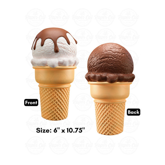 Oversized Ice Cream in Cone Single Prop (double sided)
