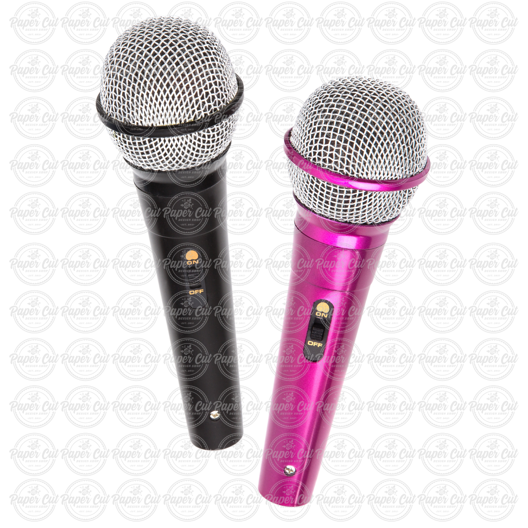Oversized Black & Pink Microphone single prop (double sided)