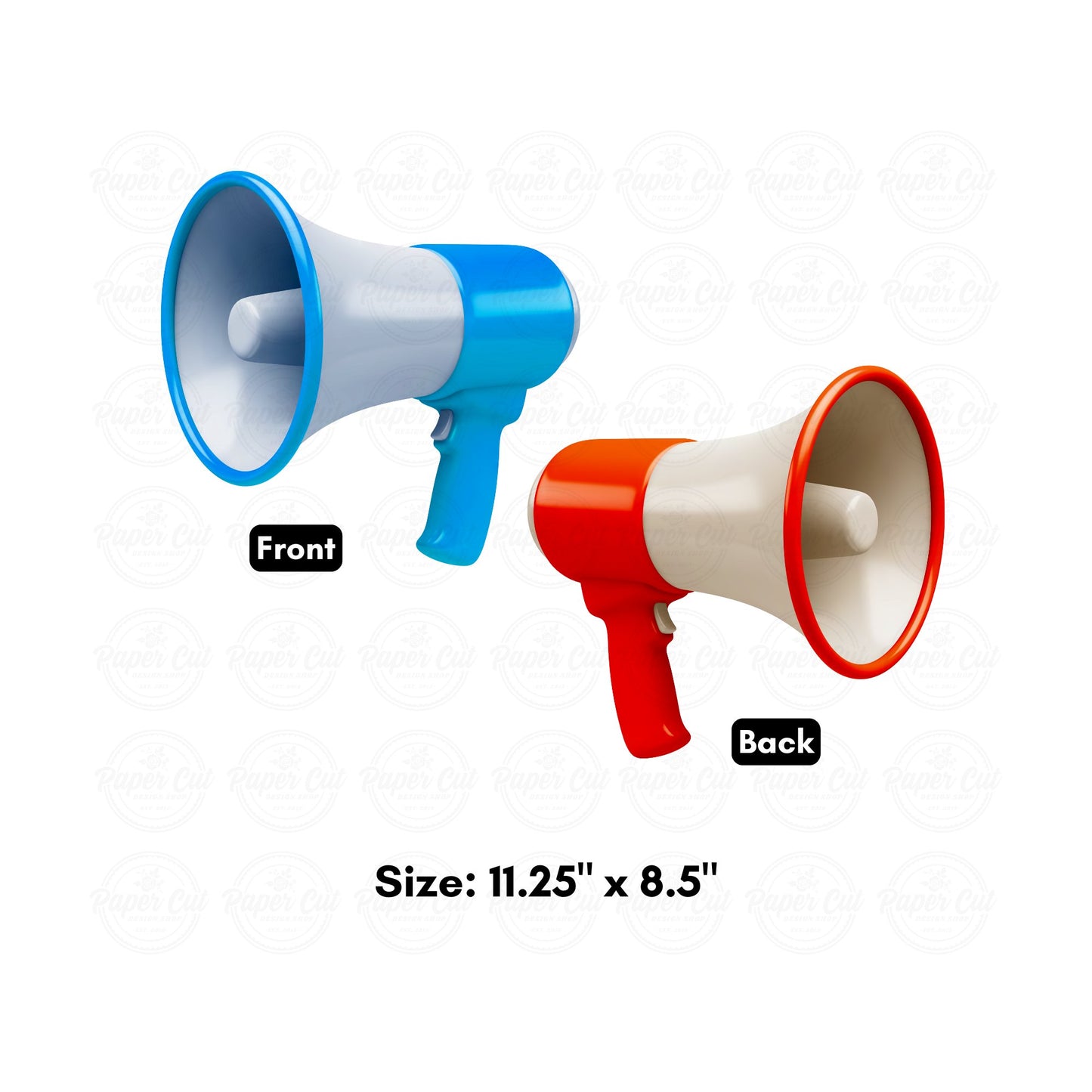 Megaphone Blue and Red Single Prop (double-sided)