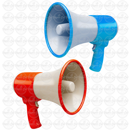 Oversized Blue & Red Megaphone Oversized Single Prop (double sided)