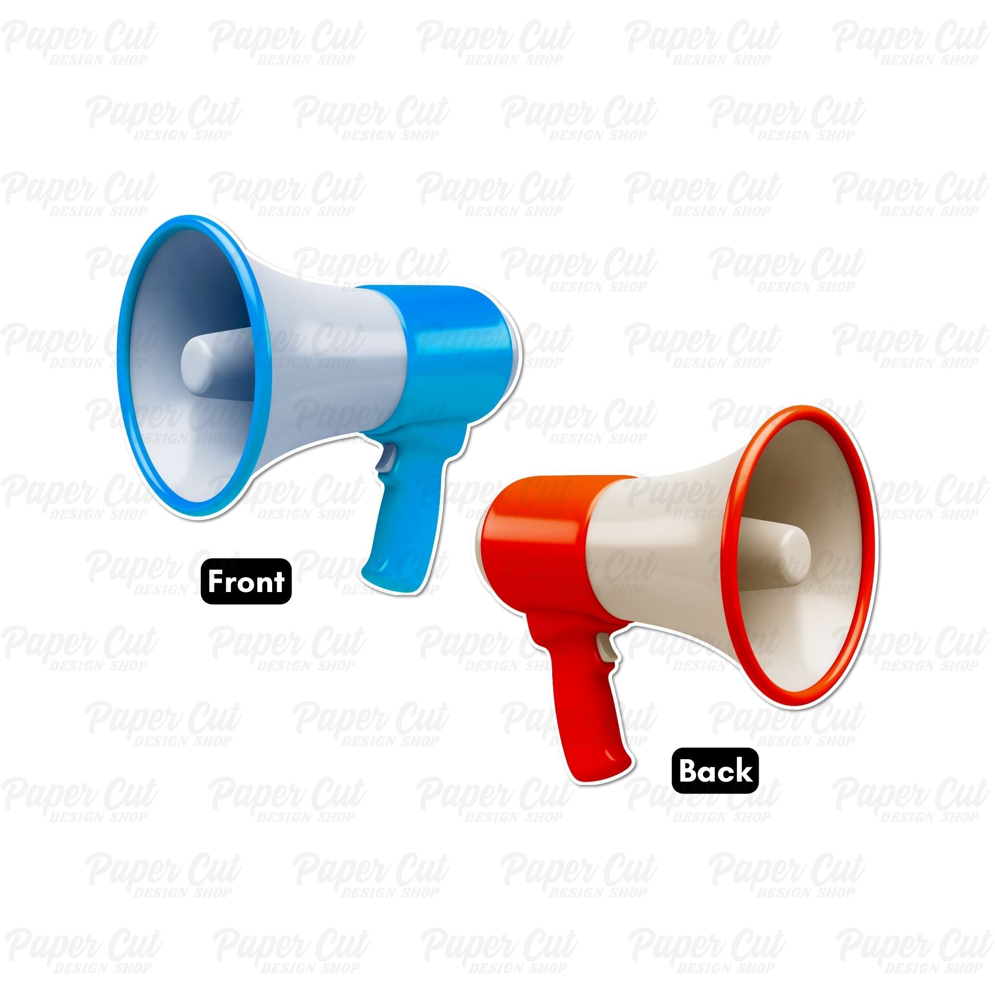 Oversized Blue & Red Megaphone Single Prop (double sided) – Paper Cut ...