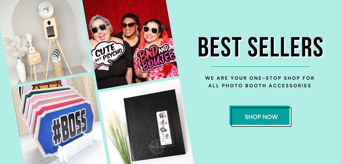 Photo booth albums, photo booth props signs, custom printed backdrops ...