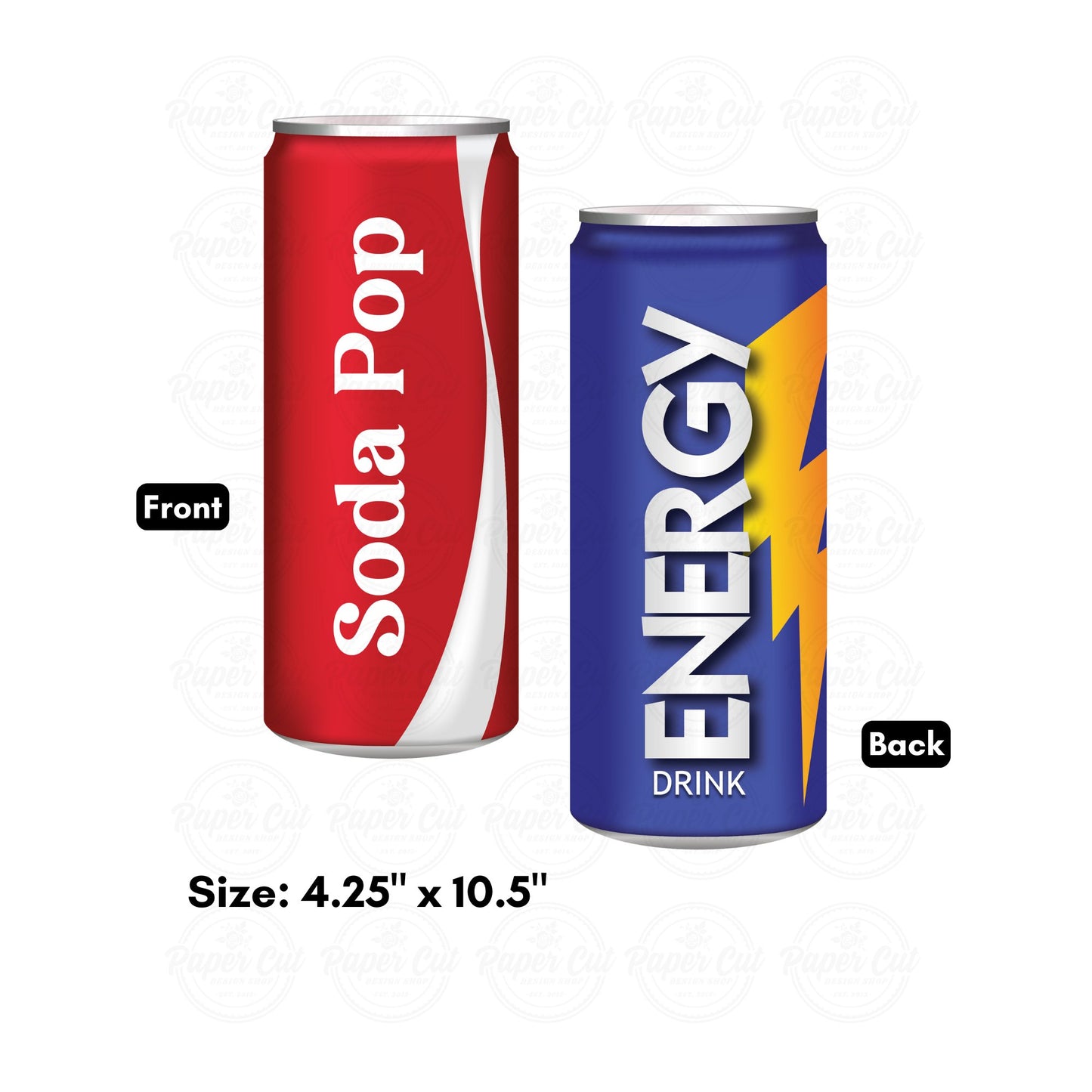 Oversized Soda and Energy Drink Can Single Prop (double sided)