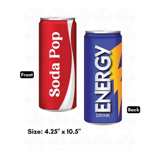Oversized Soda and Energy Drink Can Single Prop (double sided)