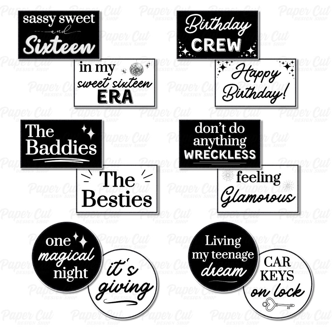 Glam Sweet 16 Props Bundle