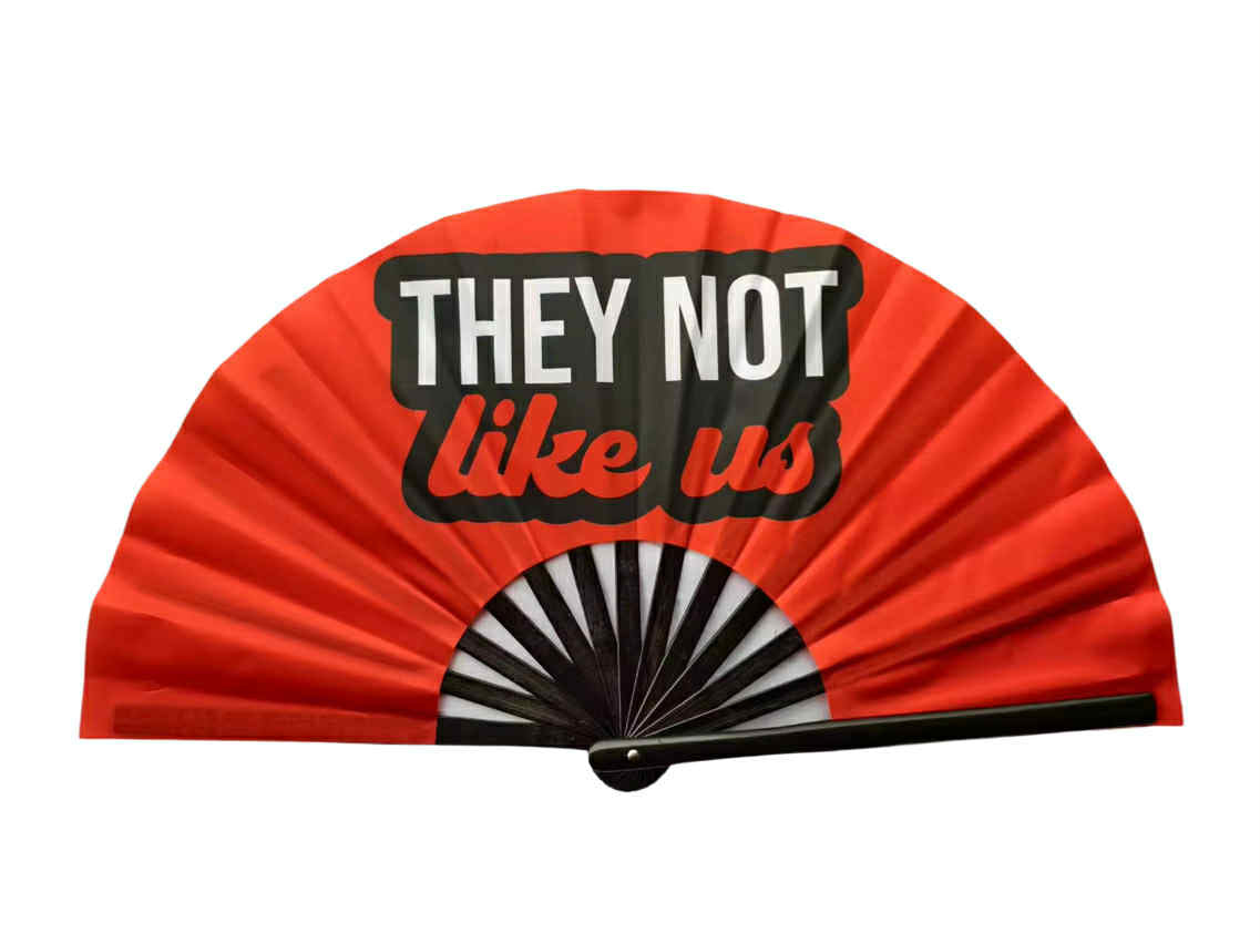 Printed Fans Rude OVERSIZED Hand Fan - They Not Like Us – Paper Cut Design Shop