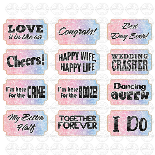 Glittery Wedding Prop Bundle