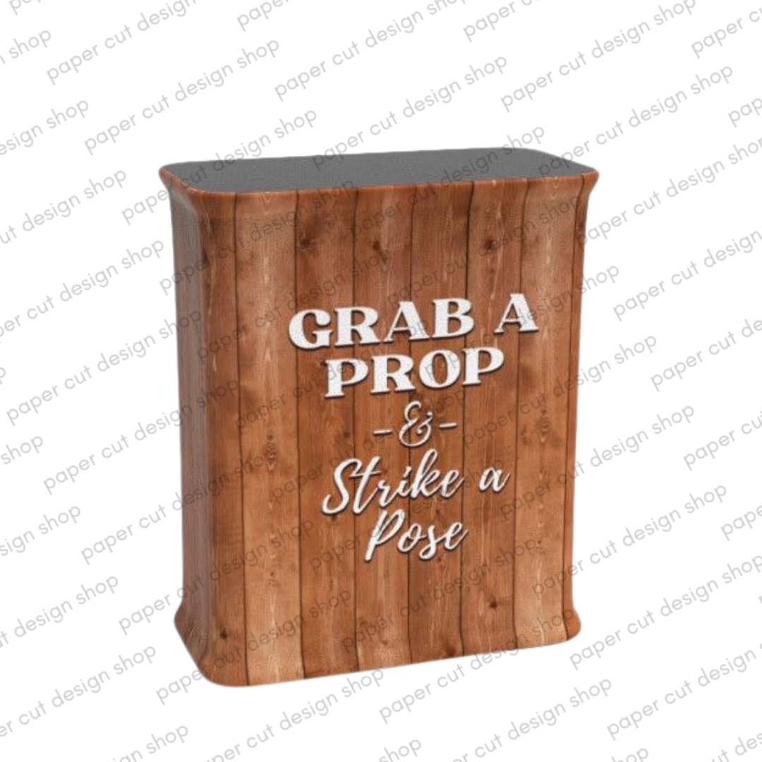 Wood Photo Booth Props Portable Counter Table Black (Pop-up Style ...