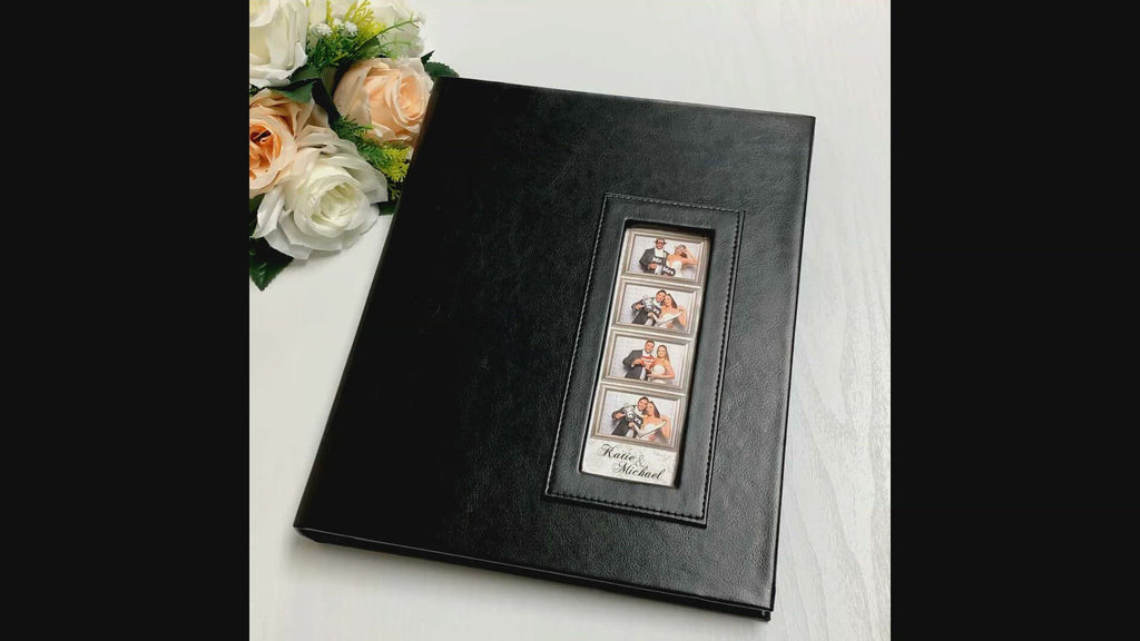 Photo Booth Album, Slide in Pages for 2x6 Inch Pictures, Black Photo Booth  Album White Pages Photo Booth Scrapbook 