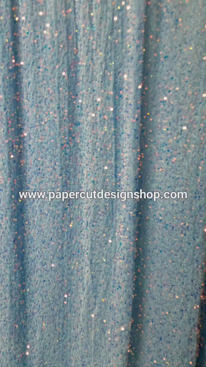Deluxe Sequins Backdrop Cloth Blue Unicorn Color with Rod Pocket 10ft wide x 8ft height