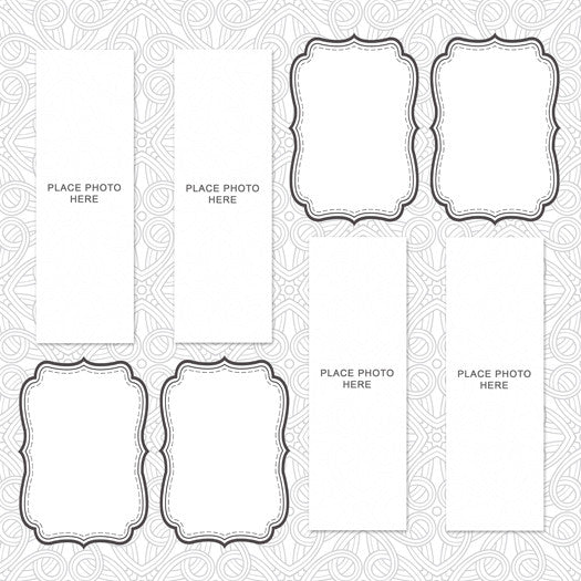 Abstract White Design Scrapbook Pages 2x6