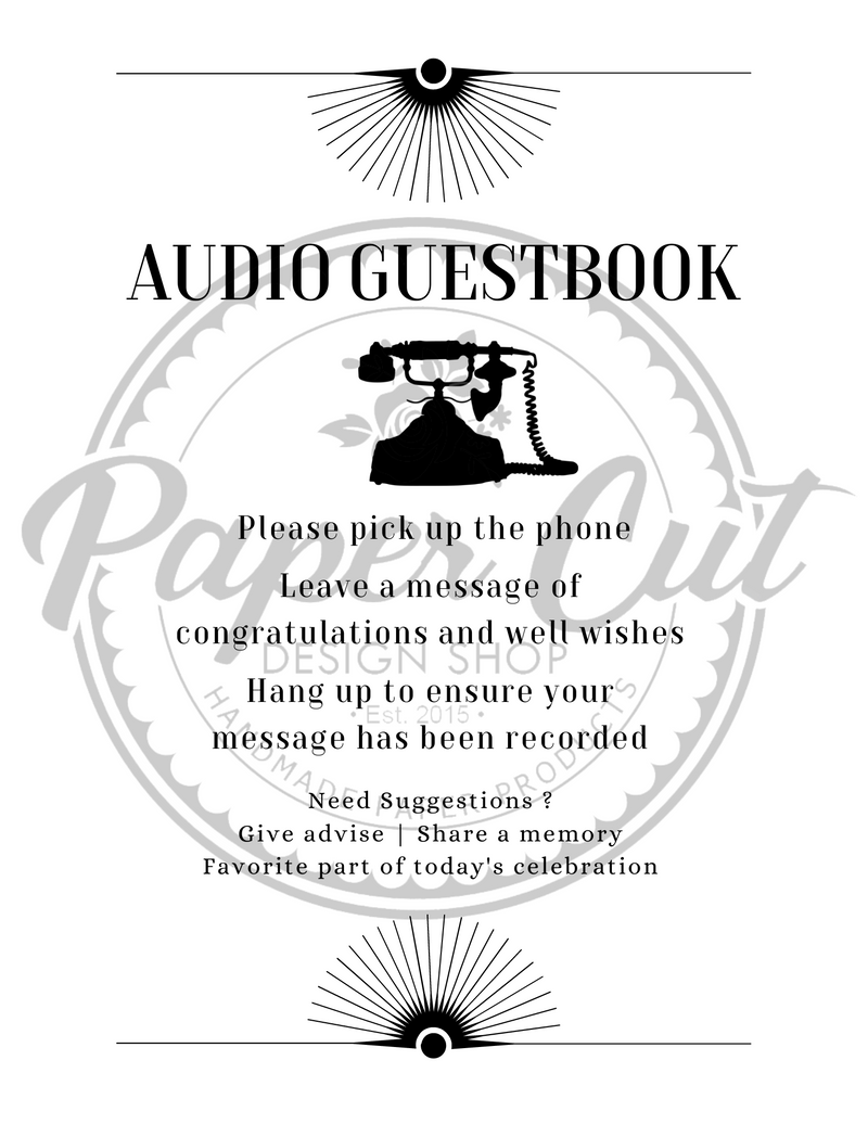 Audio Guestbook Sign - Vintage Phone Gatsby Black (Digital Download)