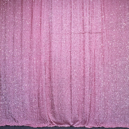 Deluxe Sequins Backdrop Cloth Pink Color with Rod Pocket 10ft wide x 8ft height
