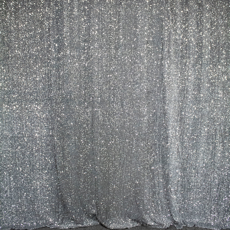Deluxe Sequins Backdrop Cloth Silver Color with Rod Pocket 10ft wide x 8ft height