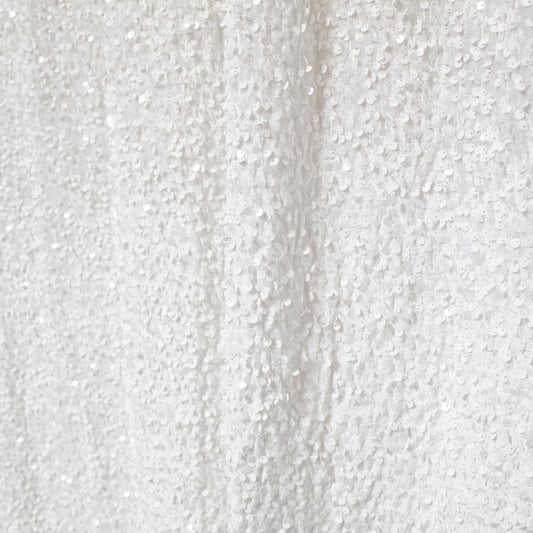Deluxe Sequins Backdrop Cloth White Color with Rod Pocket 10ft wide x 8ft height