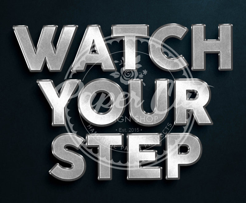 FLOOR MARKER MAT - Watch Your Step 9”x8”