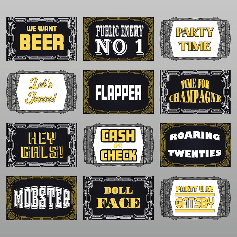 1920s Gatsby Bundle 5mm PVC Photo Booth Props Signs