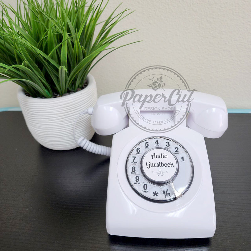 Memoriphone Audio Guest Book (rotary style) - GLOSSY WHITE Phone Only