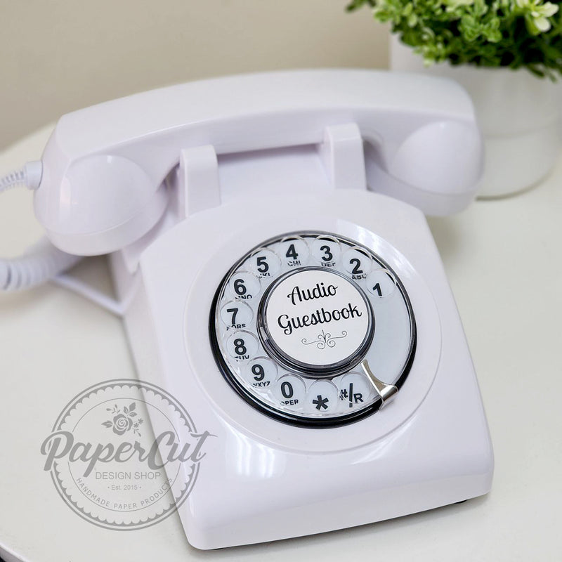 Memoriphone Audio Guest Book (rotary style) - GLOSSY WHITE Phone Only