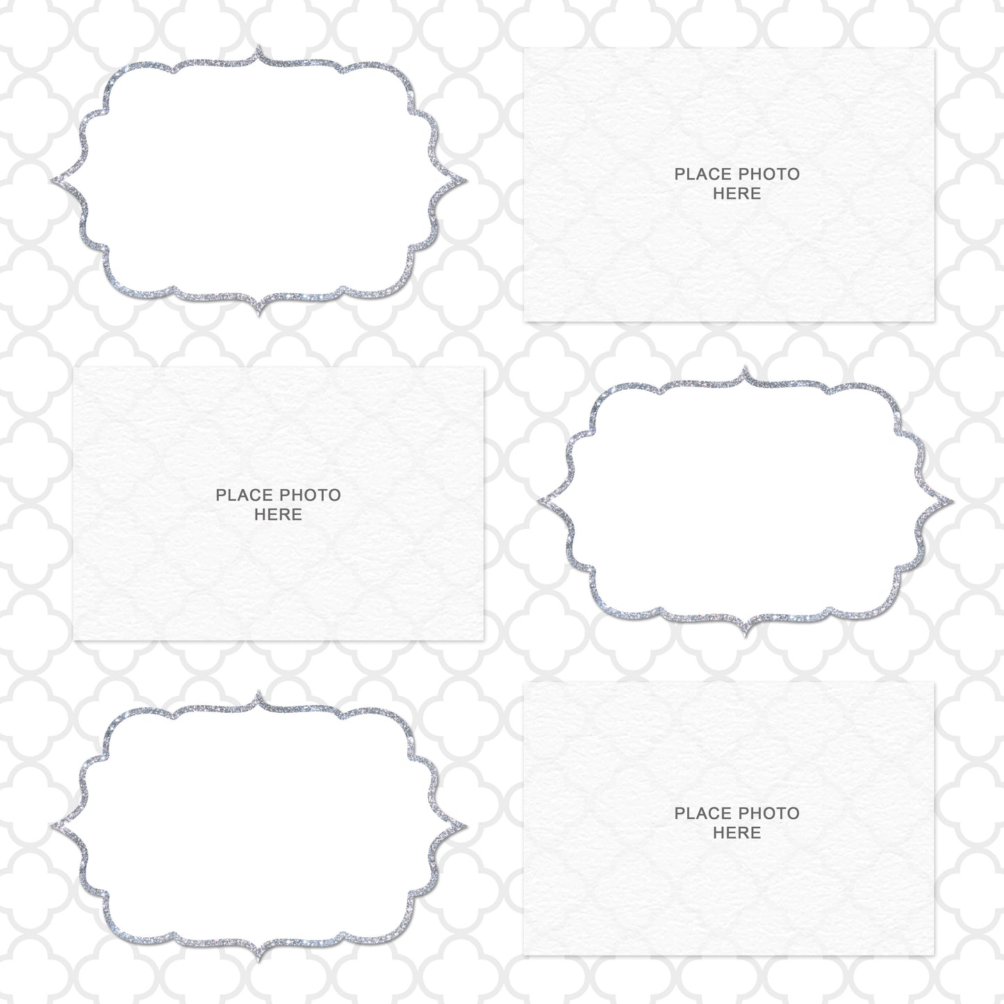 White and Gray Quatre Design Scrapbook Pages 4x6