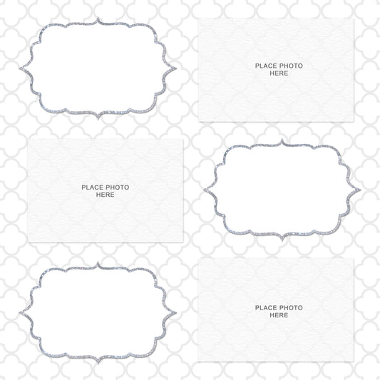 White and Gray Quatre Design Scrapbook Pages 4x6
