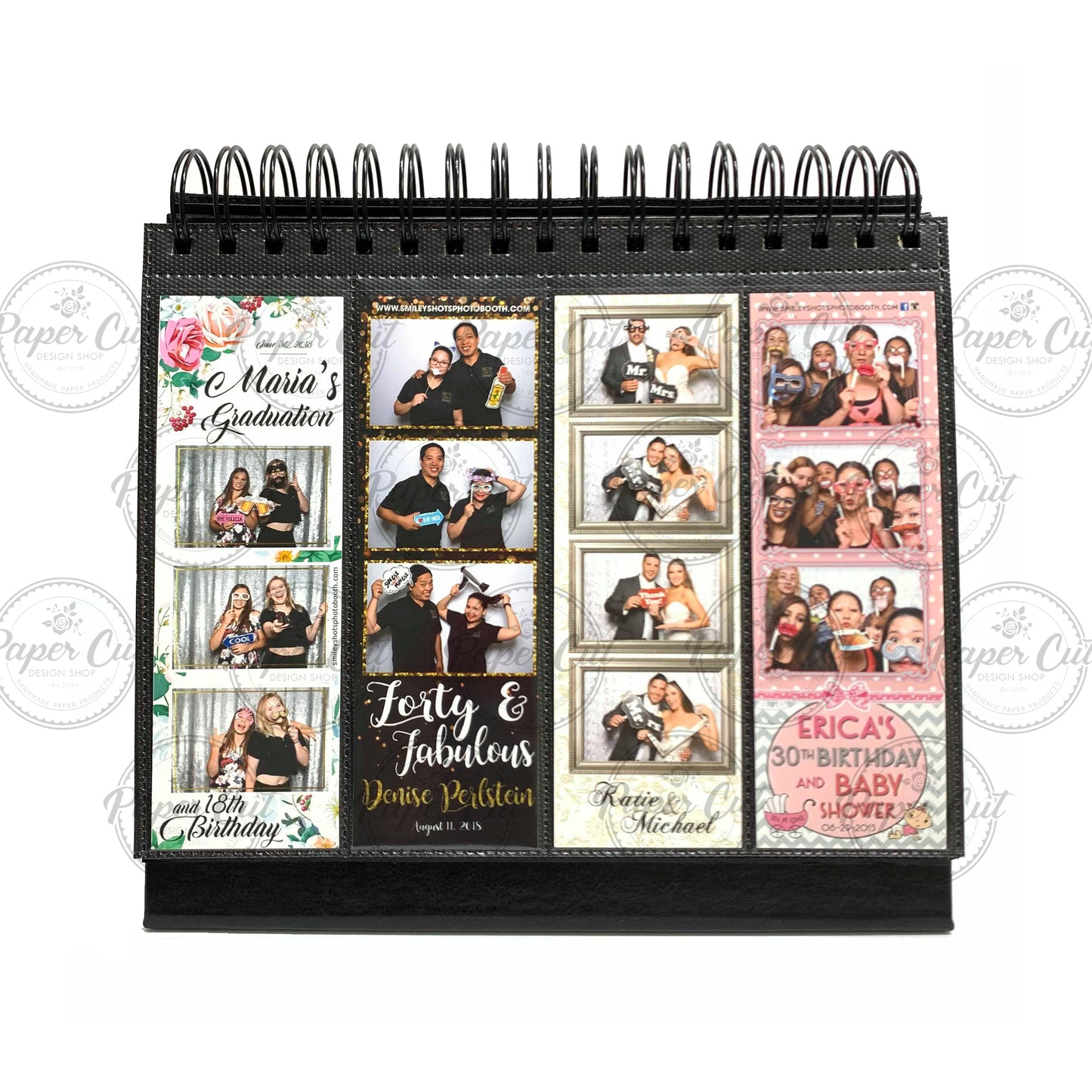 Photo Strips Table-top Display Spiral Ring Bind Album for 2x6 inches Photos Black