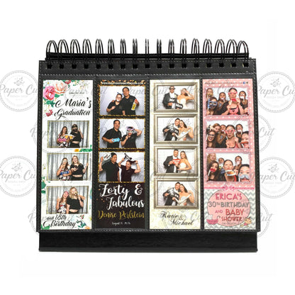 Photo Strips Table-top Display Ring Bind Album for 2x6 inches Photos Black