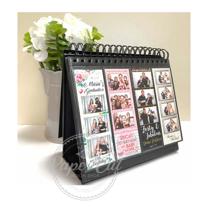 Photo Strips Table-top Display Spiral Ring Bind Album for 2x6 inches Photos Black