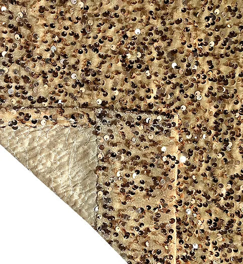 Deluxe Sequins Backdrop Cloth Gold Color with Rod Pocket 10ft wide x 8ft height