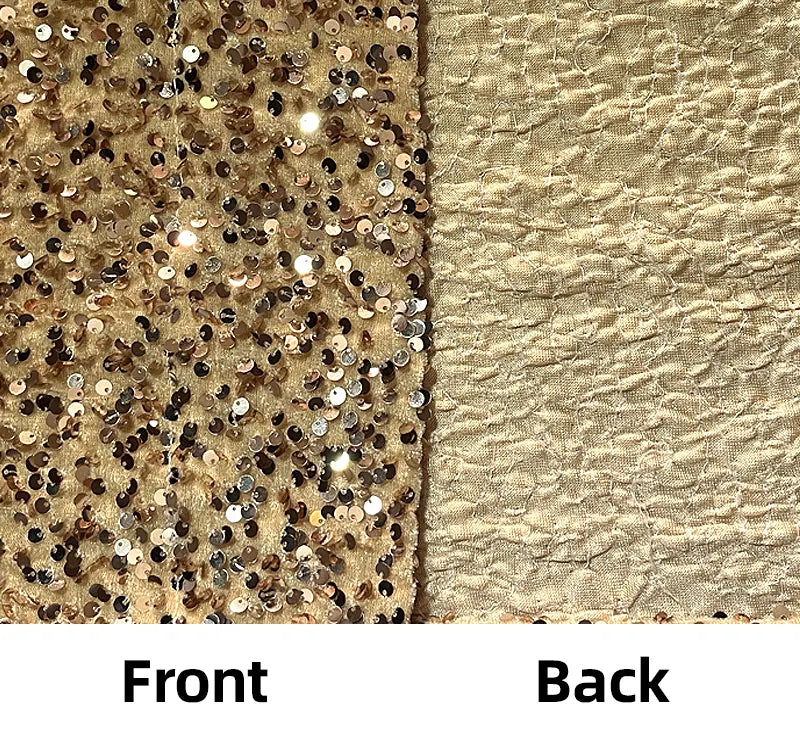 Deluxe Sequins Backdrop Cloth Gold Color with Rod Pocket 10ft wide x 8ft height