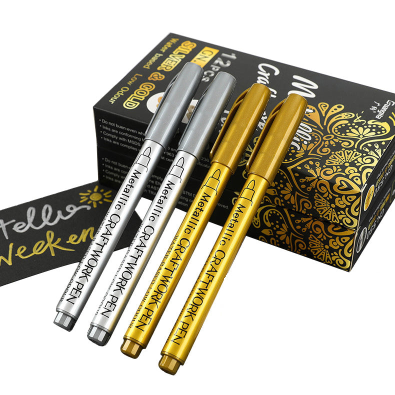 Metallic Pens Gold and Silver (Set of 12 PCS)